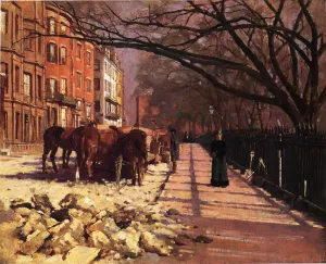 Beacon Street, Boston by Theodore Robinson - Oil Painting Reproduction