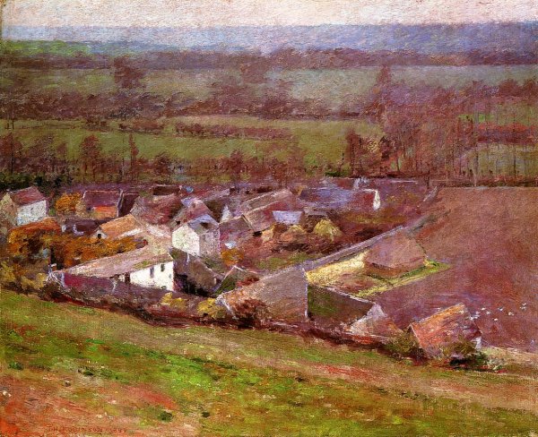 Main Product Photo of Bird's Eye View: Giverny Painting by Theodore Robinson