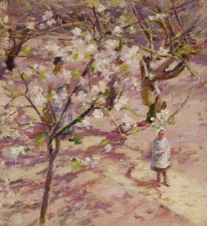 Blossoms at Giverny by Theodore Robinson Oil Painting
