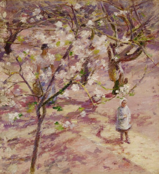 Blossoms at Giverny  by Theodore Robinson - Hand-Painted Oil Painting Reproduction