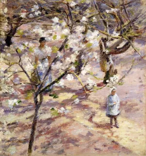 Blossoms at Giverny by Theodore Robinson Oil Painting