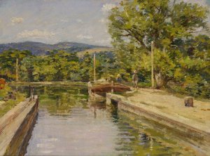 Canal Scene by Theodore Robinson Oil Painting