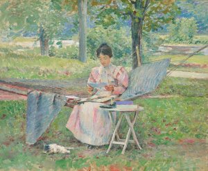 Correspondence by Theodore Robinson Oil Painting