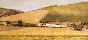 Farm Among Hills by Theodore Robinson - Oil Painting Reproduction