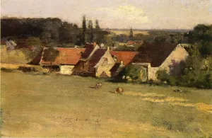 Farmhouse at Grez painting by Theodore Robinson