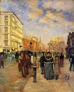 Fifth Avenue at Madison Square by Theodore Robinson - Oil Painting Reproduction