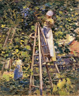 Gathering Plums by Theodore Robinson Oil Painting