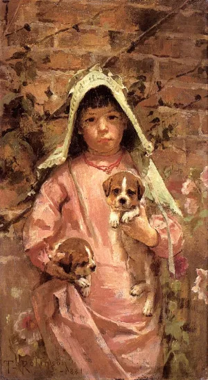 Girl with Puppies