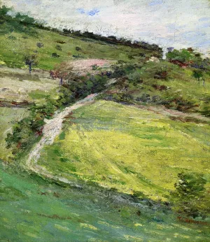 Hillside in Giverny, France by Theodore Robinson - Oil Painting Reproduction