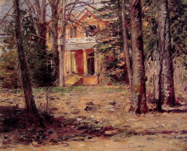 House in Virginia by Theodore Robinson - Hand-Painted Oil Painting Reproduction