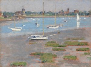 Low Tide, Riverside Yacht Club by Theodore Robinson Oil Painting