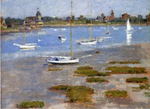 Low Tide, The Riverside Yacht Club painting by Theodore Robinson