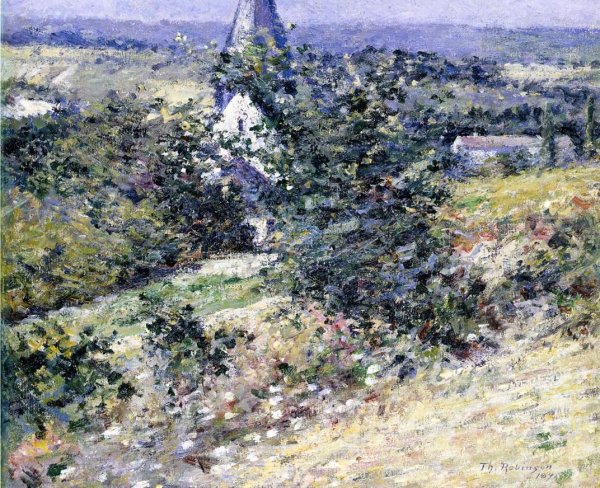 Old Church at Giverny by Theodore Robinson - Hand-Painted Oil Painting Reproduction