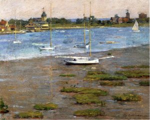 The Anchorage, Cos Cob Oil painting by Theodore Robinson