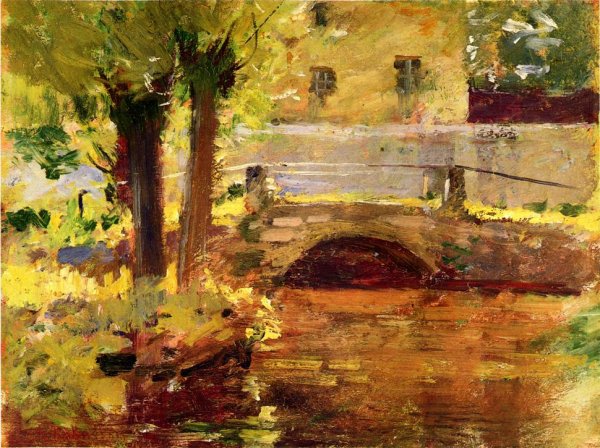 The Bridge at Giverny by Theodore Robinson - Hand-Painted Oil Painting Reproduction