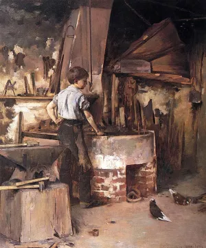 The Forge by Theodore Robinson - Oil Painting Reproduction