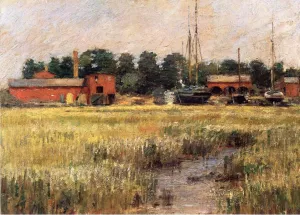 The Ship Yard by Theodore Robinson Oil Painting