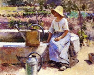The Watering Pots by Theodore Robinson Oil Painting