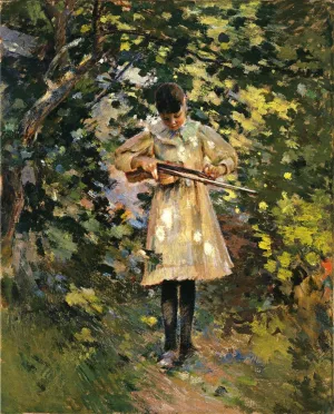 The Young Violinist also known as Margaret Perry by Theodore Robinson Oil Painting