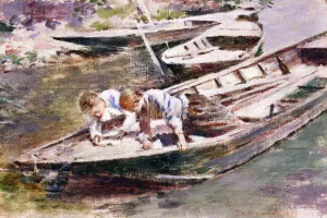 Two in a Boat by Theodore Robinson Oil Painting