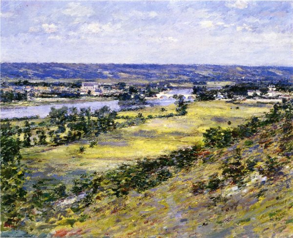 Valley of the Seine from Giverny Heights by Theodore Robinson - Hand-Painted Oil Painting Reproduction