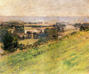 View of the Seine painting by Theodore Robinson