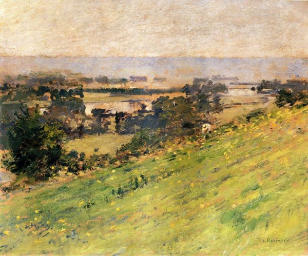 View of the Seine by Theodore Robinson - Hand-Painted Oil Painting Reproduction