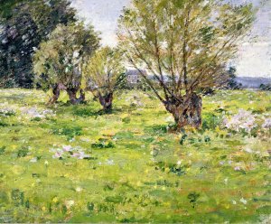 Willows and Wildflowers Oil painting by Theodore Robinson