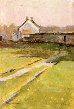 Winter Sunlight, Barbizon Oil painting by Theodore Robinson