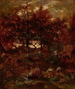Autumn at St. Jean de Paris, Forest of Fontainebleau by Theodore Rousseau Oil Painting