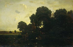 Avondschemering by Theodore Rousseau Oil Painting