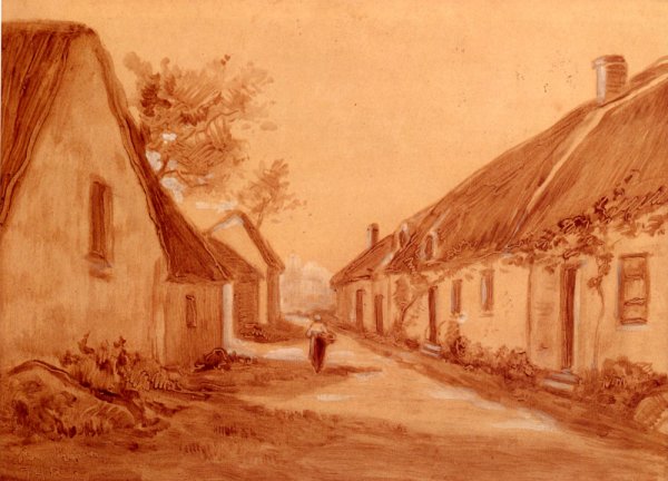 Chaumiere a Barbizon by Theodore Rousseau - Hand-Painted Oil Painting Reproduction