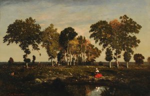 La Mare by Theodore Rousseau Oil Painting