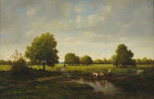 L'Abreuvoir Oil painting by Theodore Rousseau