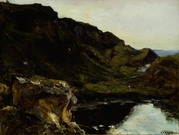 Landscape  by Theodore Rousseau - Hand-Painted Oil Painting Reproduction