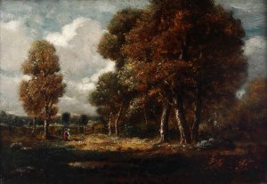 Landscape with Figures by Theodore Rousseau Oil Painting