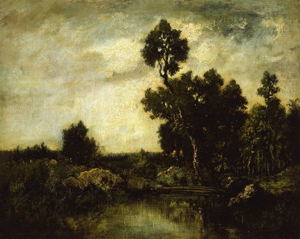 Landscape  by Theodore Rousseau - Hand-Painted Oil Painting Reproduction