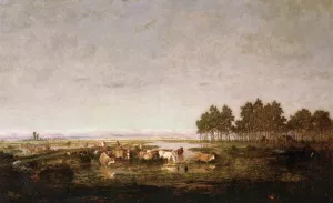 Marsh in the Landes Oil painting by Theodore Rousseau