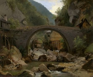 Mountain Stream in the Auvergne by Theodore Rousseau Oil Painting