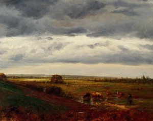 Normandy Landscape by Theodore Rousseau Oil Painting