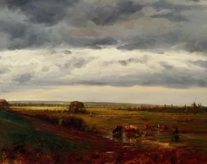 Normandy Landscape by Theodore Rousseau Oil Painting