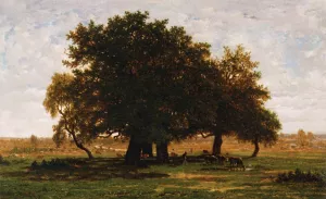 Oak Grove, Apremont by Theodore Rousseau Oil Painting