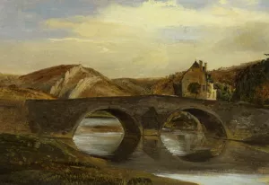 Pont dans le Jura Oil painting by Theodore Rousseau