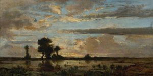 Soleil Couchant by Theodore Rousseau Oil Painting