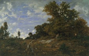 The Edge of the Woods at Monts-Girard, Fontainebleau Forest by Theodore Rousseau Oil Painting