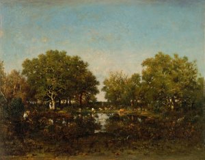 The Pool by Theodore Rousseau Oil Painting