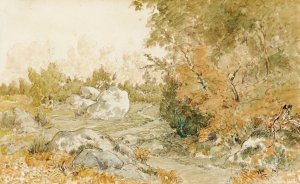 The road to Paris  in Fontainebleau forest by Theodore Rousseau Oil Painting