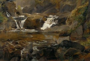 Torrent end Auvergne et Reteune by Theodore Rousseau Oil Painting