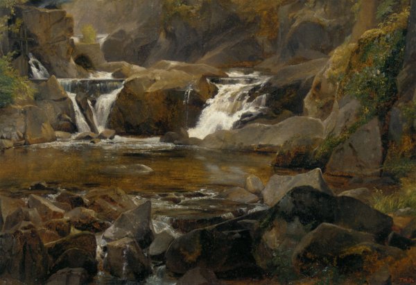 Main Product Photo of Torrent end Auvergne et Reteune Painting by Theodore Rousseau