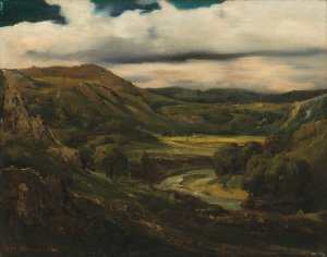 Vallee et montagnes d'Auvergne by Theodore Rousseau Oil Painting